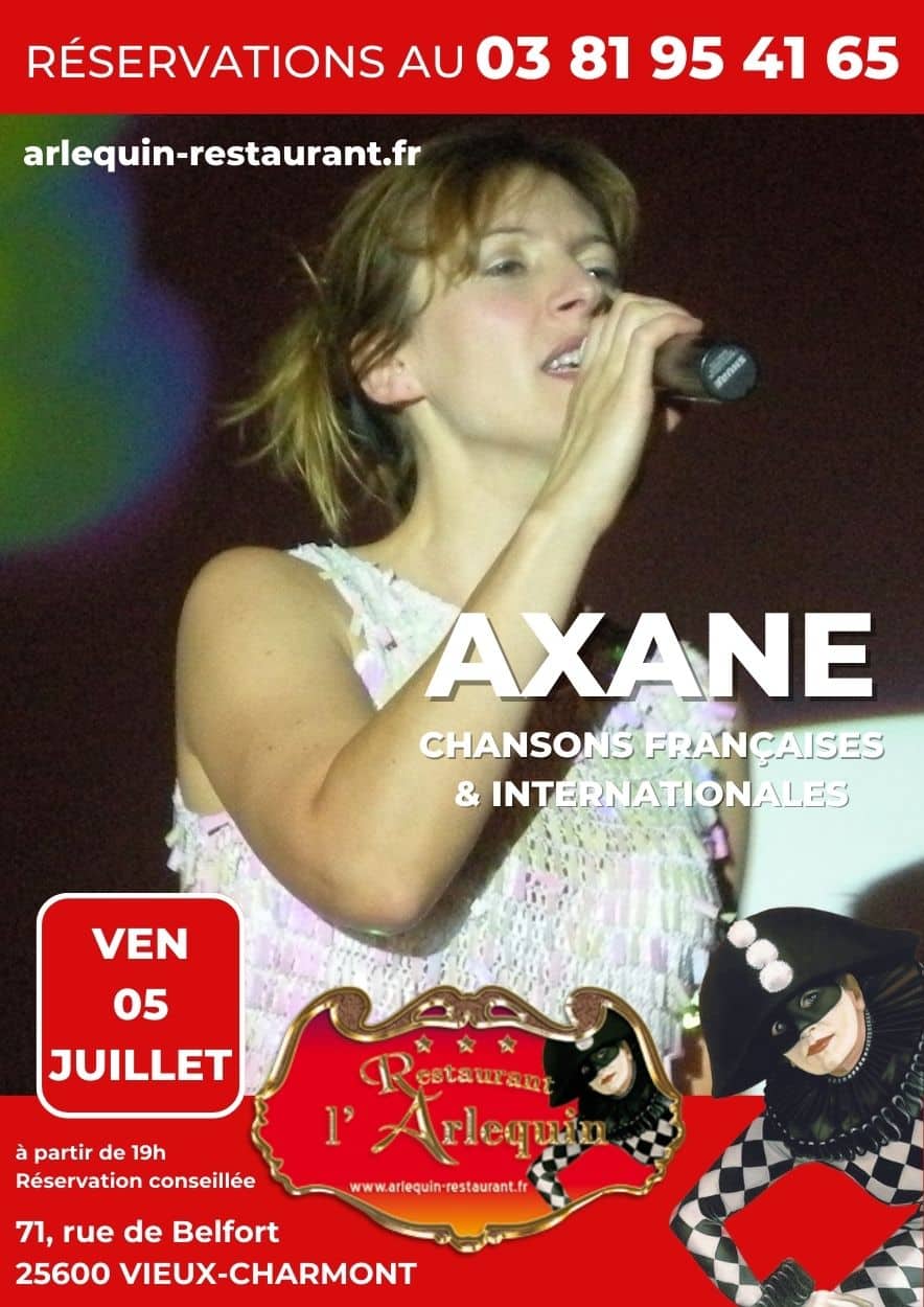 Axane en concert à l'Arlequin le 5 juillet