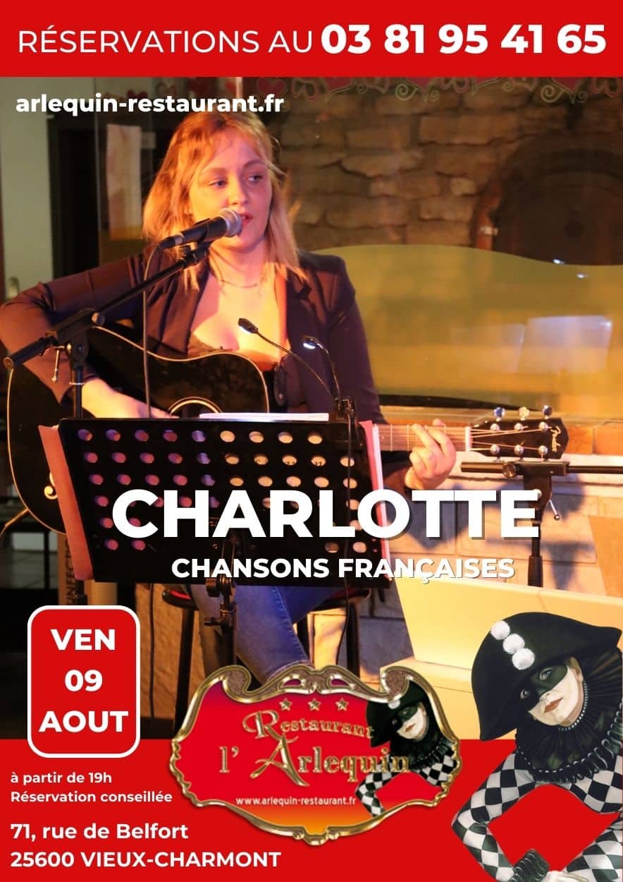 Charlotte en concert à l'Arlequin le 9 août