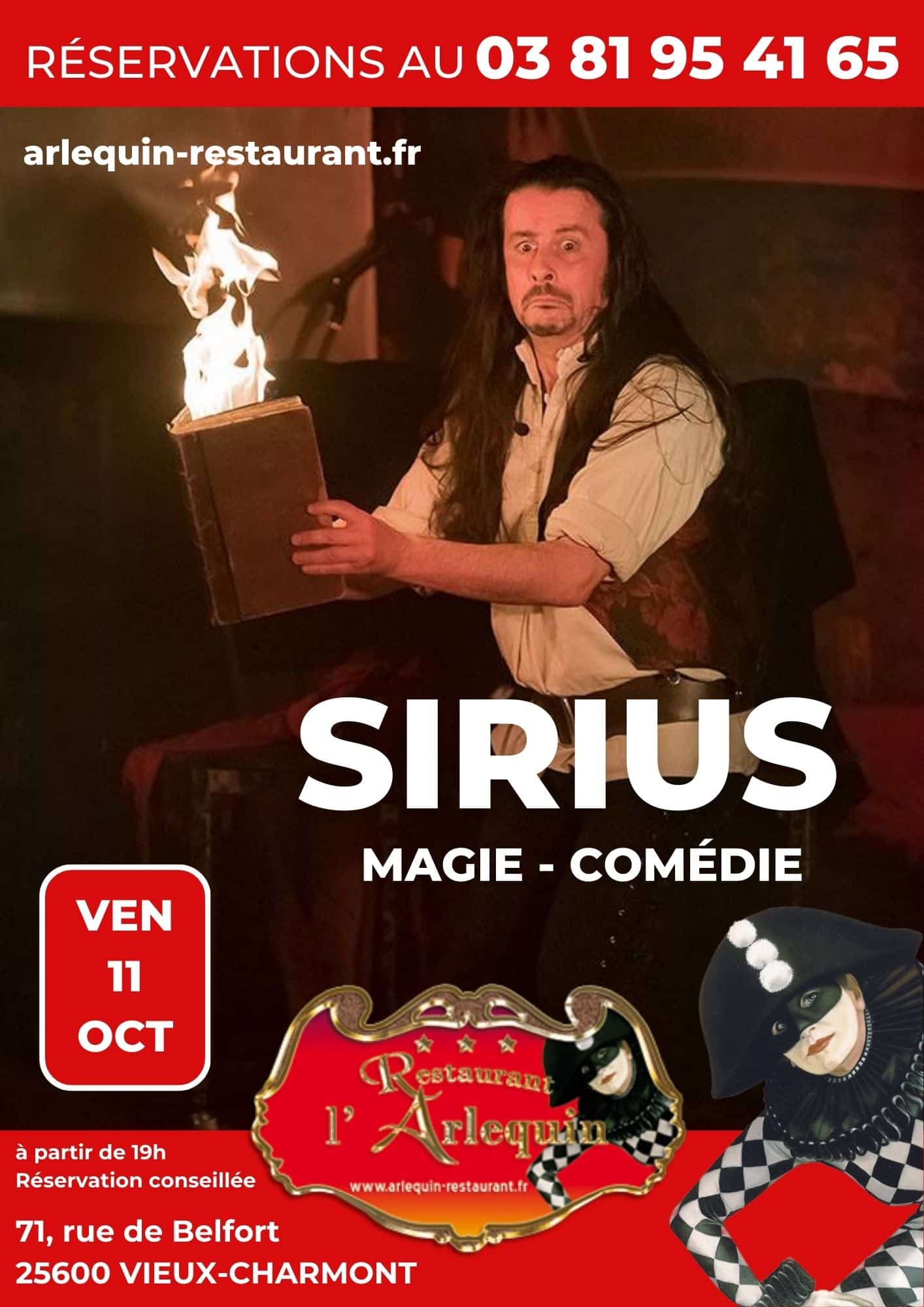 Sirius le Magicien à l'Arlequin le 11 Octobre