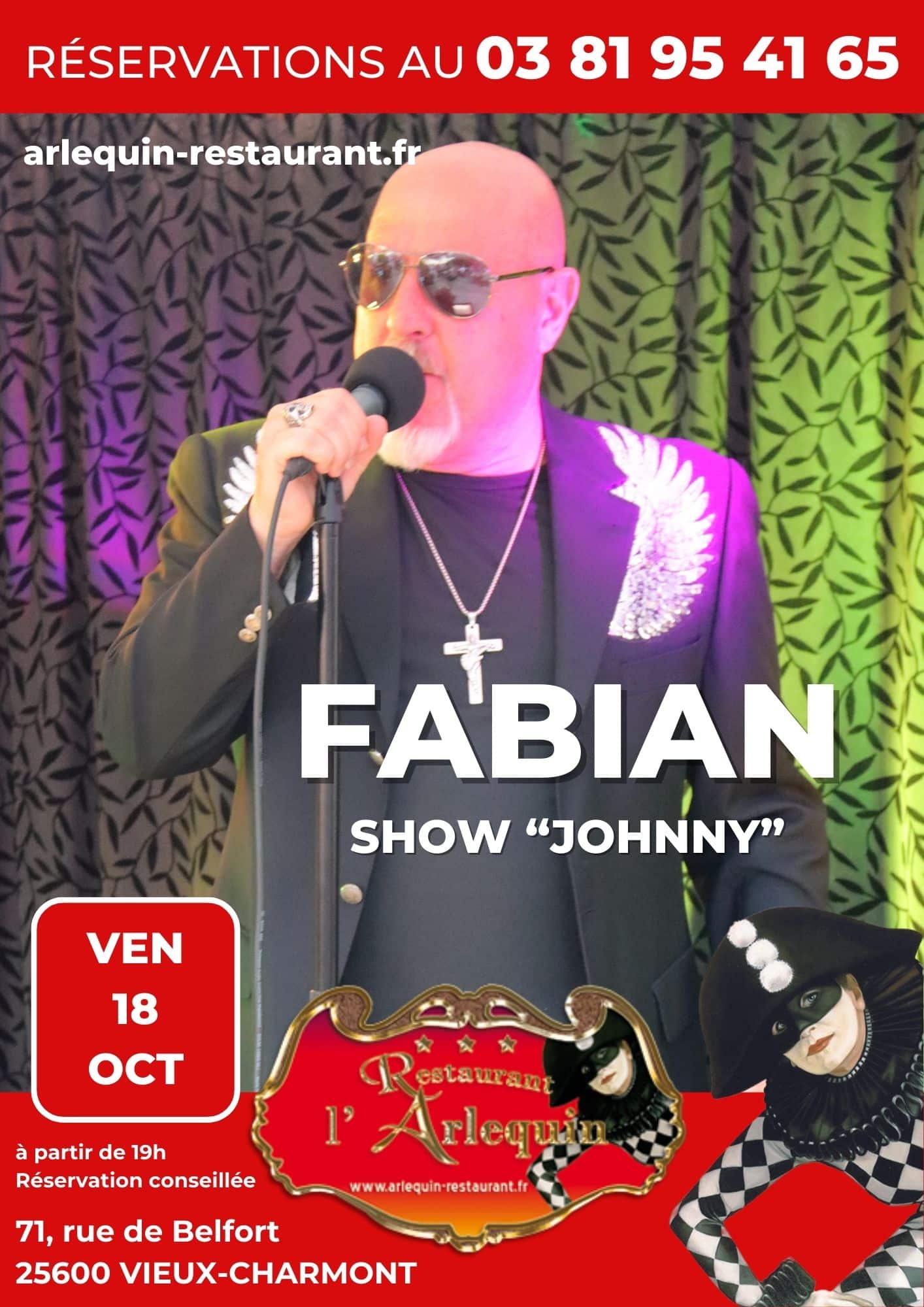 Fabian Show Johnny à l'Arlequin le 18 Octobre