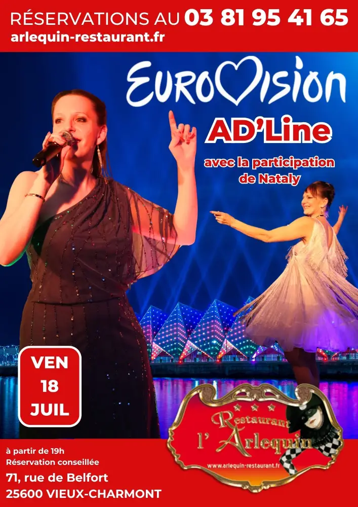 AD'Line et l'Eurovision à l'Arlequin le 18 juillet