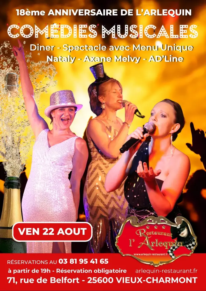 Anniversaire de l'Arlequin Soirée cabaret le 22 août