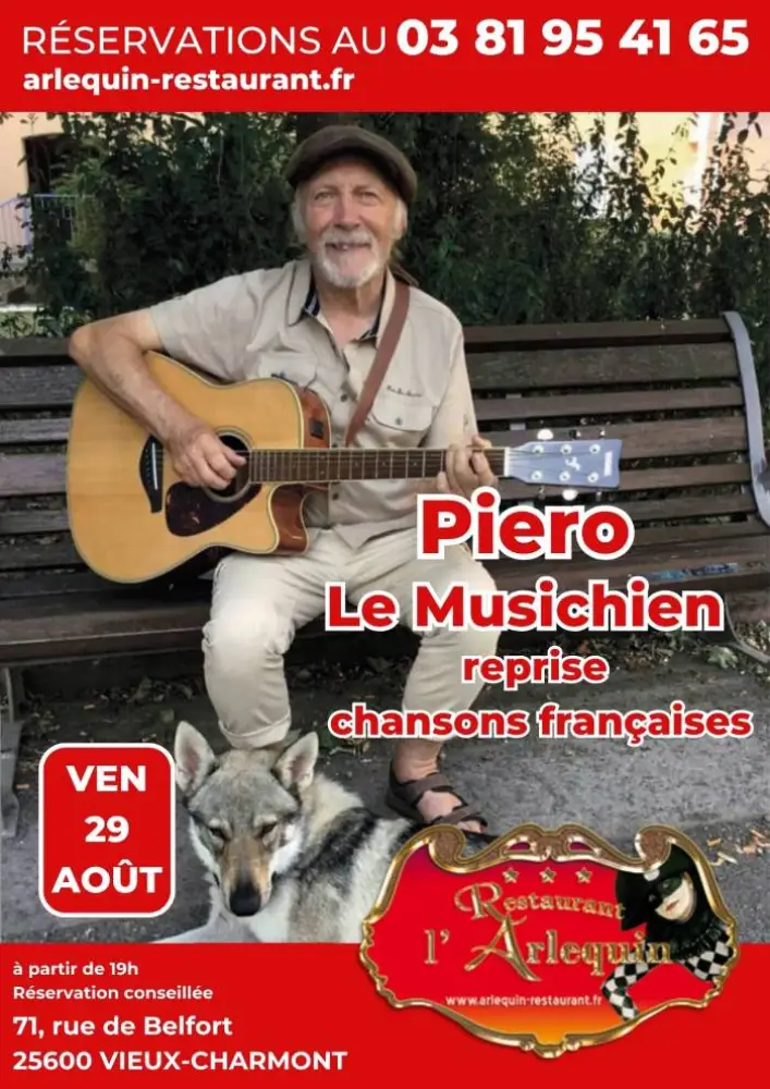 Piero le Musichien à l'Arlequin le 29 août