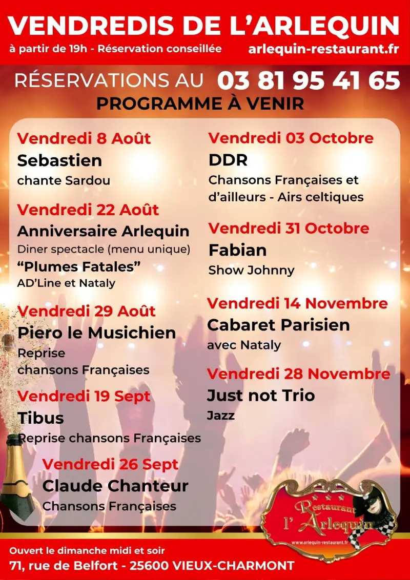programme aout septembre octobre novembre 2025