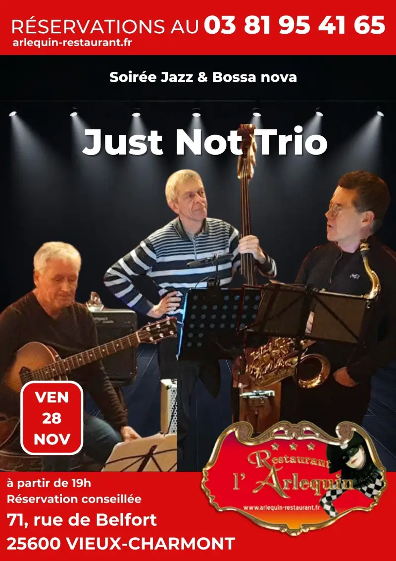 Just not a trio - Jazz Bossa Nova à L'arlequin le 28 novembre