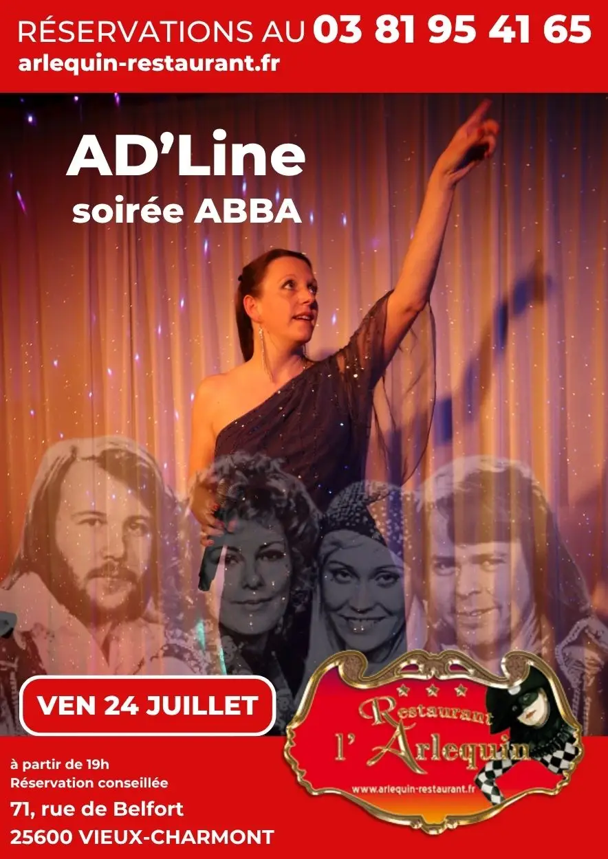 AD'Line chante ABBA à l'arlequin le 24 juillet2026 AD'Line chante ABBA à l'arlequin le 24 juillet2026